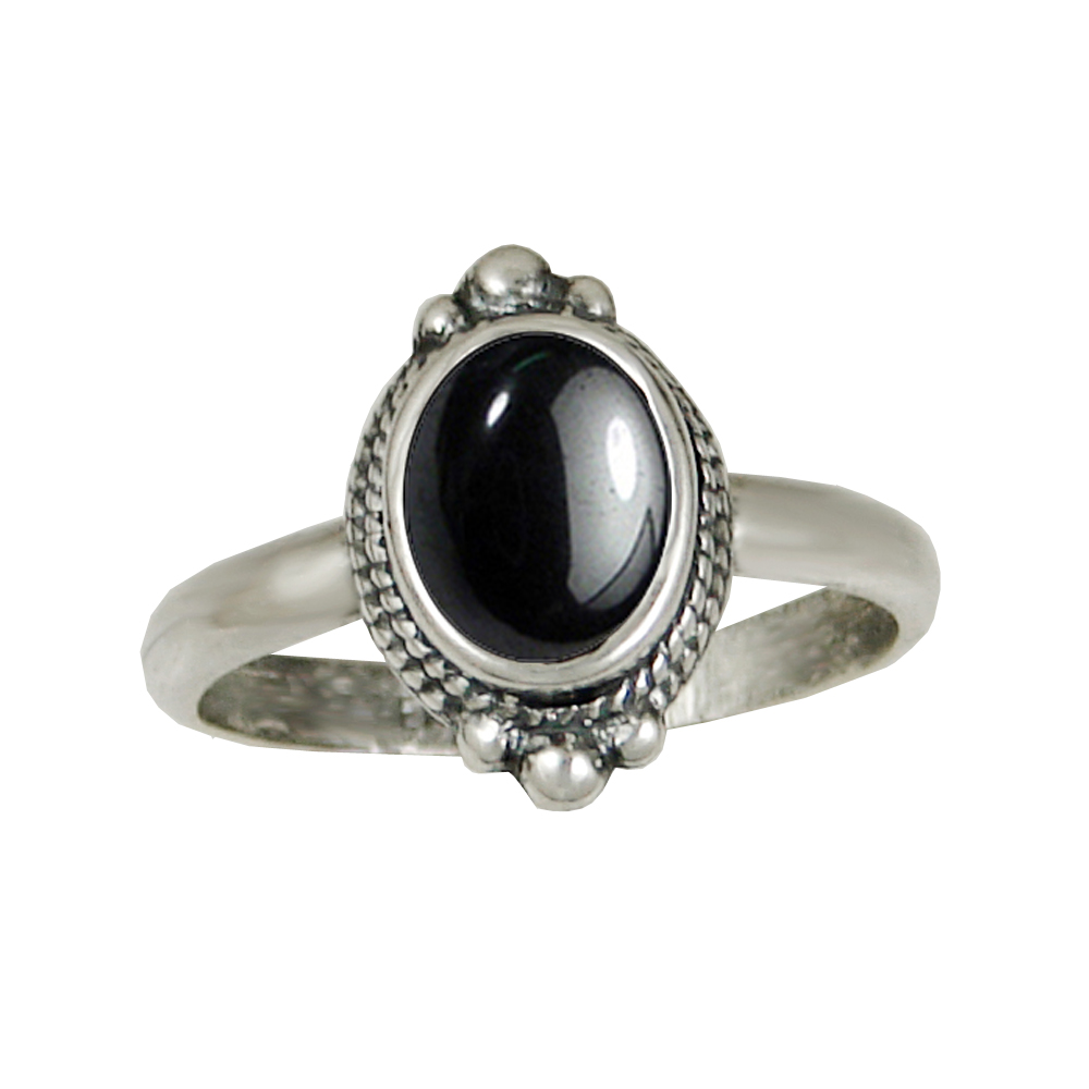 Sterling Silver Ring With Hematite Size 9